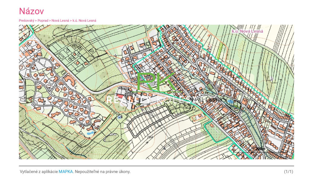 Predaj stavebné pozemky Nová Lesná, okres Poprad