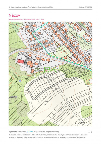 Predaj stavebné pozemky Nová Lesná, okres Poprad